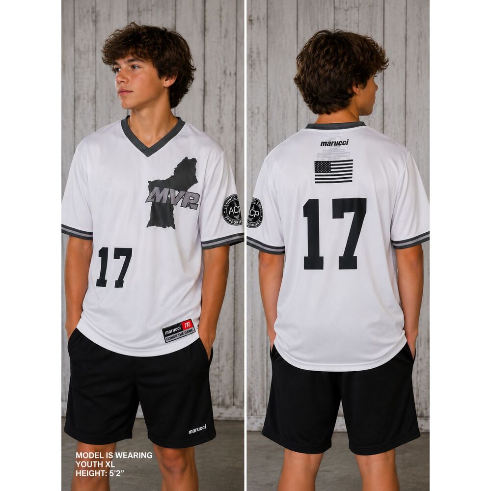 Marucci MVP New England Baseball Jersey #17  White/Green V-Neck Size YXL NWT